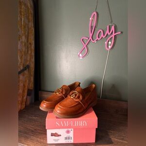 NWT Sam & Libby BAILEN loafers size 8.5 COGNAC